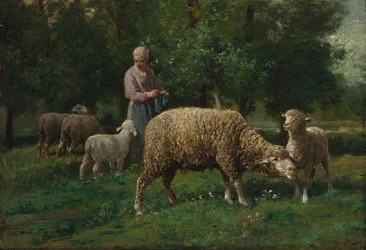 Pastora com ovelhas