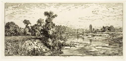 A ilha de Aligre, com dois barcos