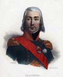 Retrato de Jean Baptiste (Jean-Baptiste) Bessieres (1768-1813), Marechal da França - Mauraisse, Charles Emile (1799-1852) - 1835 - Litografia, aquarela - 32x24 - Coleção Particular