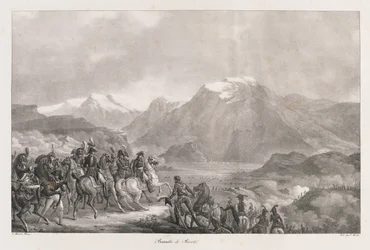 Batalha de Rivoli, início do século XIX (litho)