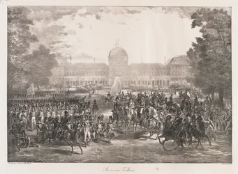Revisão das Tuileries, início do século XIX (litho)