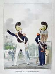Uniforme de sapadores-bombeiros militares, França, 1823
