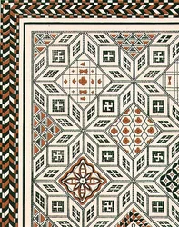 Desenho de um pavimento em mosaico descoberto em Nimes, provavelmente no século II ou III, pub. por Day & Son (litho)