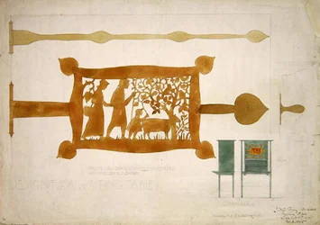 Design para uma dobradiça de escrivaninha de latão