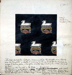 "Halcyon", desenho para um desenho de tecido, c.1895 (aguarela sobre papel)