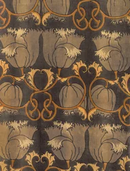 Papoulas, fabricadas por GP & J Baker, c.1888 (veludo impresso) (detalhe)