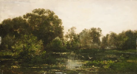 Uma paisagem do rio com cegonhas, 1864.