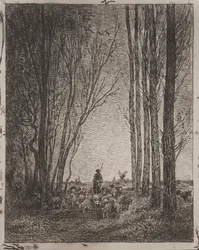 Encontro no rebanho, impressão original em 1862, impressa em 1921.