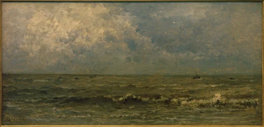 O mar, tempo cinza