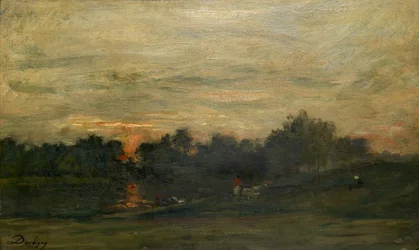 Paisagem: Pôr-do-sol, meados do século XIX