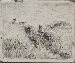Path Through the Grain Field, impressão original 1862, impressa em 1921.