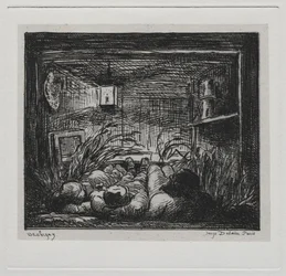 A viagem de barco: deitar-se a bordo da noite de Botin no barco, 1861.