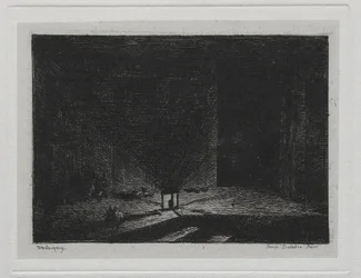 A viagem de barco: interior de uma pousada O corredor de uma pousada, 1861.