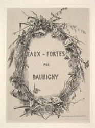 Coroa de flores silvestres, título de Eaux-Fortes par Daubigny, 1850.
