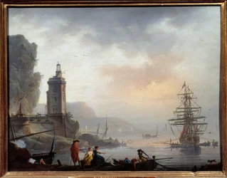 Seaside Painting by Charles Francois Grenier de Lacroix dit Lacroix de Marseille (1720-1779) Século XVIII Marseille, Musee des Beaux Arts