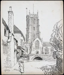 Uma vista do sul da Igreja do Priorado de São Jorge, Dunster, Somerset