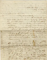 Carta assinada por C. Gibson [Charles Gibson], Atlantic City, ao Governador Gamble [Hamilton R. Gamble], 2 de agosto de 1861
