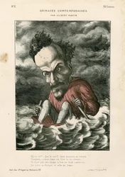 Grimaces Contemporâneos - Ilustração de Charles Gilbert-Martin (1839-1905): Rochefort Henri (1831-1913) - Mar