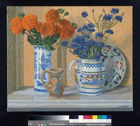 Dahlias e Cornflowers