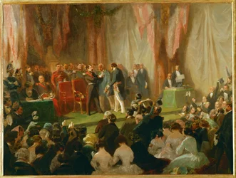 Luís Napoleão Bonaparte, príncipe presidente e mais tarde Imperador III ... (óleo sobre tela)