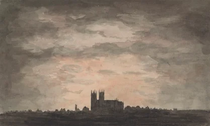 Uma Grande Igreja (Abadia de Westminster) em Sunset