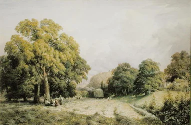 Haymaking, Lewes, Sussex (aguarela sobre papel)