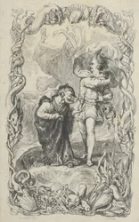 Ilustração para a Tempestade: Caliban, Ferdinand e Ariel, 1836.