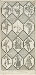 Janela de Vidro Betley - Morris Dancers: gravura, nd [?18 cent] (imprimir)