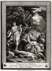 Telêmaco e Mentor, depois de terem sofrido um naufrágio, chegam à Ilha de Calypso, 1774