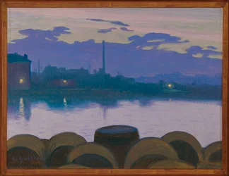 Paisagem fluvial (óleo sobre cartão)