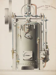 Motor a vapor vertical, 5HP (aquarela)
