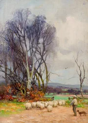 Vista da Strathmartine Road, Downfield, Dundee (óleo sobre tela)