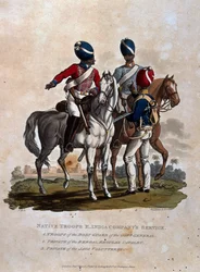 Tropas Nativas, Serviço da Companhia das Índias Orientais, Tropas da Guarda Corporal do Governador Geral, Privado da Bengala Regular, de &39;Trajes do Exército do Império Britânico, de acordo com o último