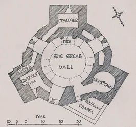 Castelo de Orford, Suffolk. Do plano do Sr. Cautleys, 1931