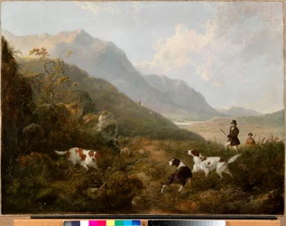 Tiro do galo silvestre nas montanhas