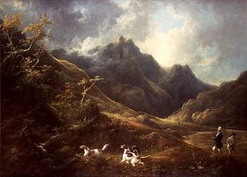 Tiroteio sobre cães (óleo sobre tela)