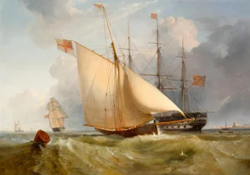 Barcaça do Almirante retornando à costa