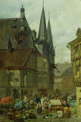 O mercado em Wernigerode, 1861