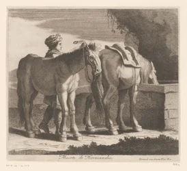 Cavalos para beber
Masete de Normandie (título sobre o objecto)
Série animal (título da série)