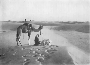A oração do pôr do sol no deserto, c1913