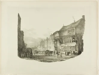 Bridge Street, Chester, de impressões litográficas de esboços da natureza