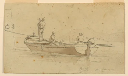 Barco de pesca no lago italiano