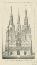 Catedral de Lichfield - Frente Oeste: gravura