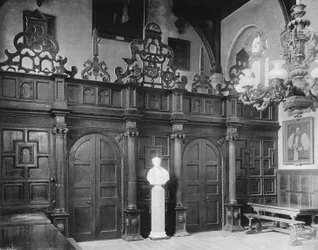 A tela do corredor na faculdade de Wadham, Oxford
