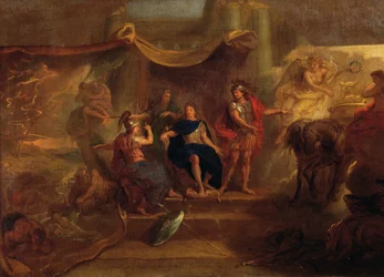 Decisão de fazer guerra ao holandês, pintura no tecto da Galerie des Glaces em Versalhes