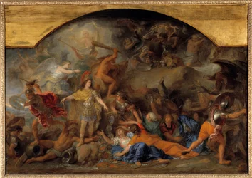 Guerra da Holanda (1672-1679): "O Franche-Comte conquistado pela segunda vez em 1674" Pintura de Charles Lebrun (Le Brun) (1619-1690): Sol do século XVII. 0,93x1,4 m