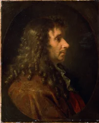 Moliere (Retrato de perfil de Jean-Baptiste Poquelin (1622-1673). Pintura, cerca de 1660.
