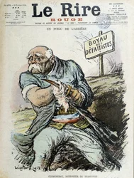 Um traseiro peludo: Clemenceau, limpador de trincheiras. Capa "The Laughter" de 16/02/1918