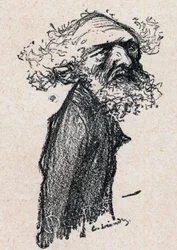 Alexandre Ribot (1842-1923) magistrado e político francês - gravura em "Nosso Querido Soberano" de Paul Bosq - ilustração de Charles Leandre (1862-1934) 1898 -