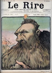 Auguste Rodin (1840-1917) escultor Augustus - Desenho animado por Charles Leandre (1862-1934) em "Le Rire" de 4 de junho
